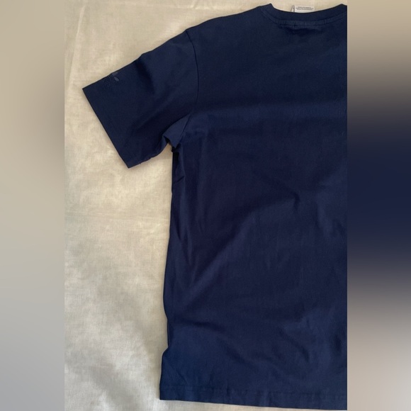 adidas Navy Blue Men’s Tee with Yellow and Red Logo - Picture 7 of 8